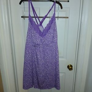 Cacique Purple Chemise with Lace Details